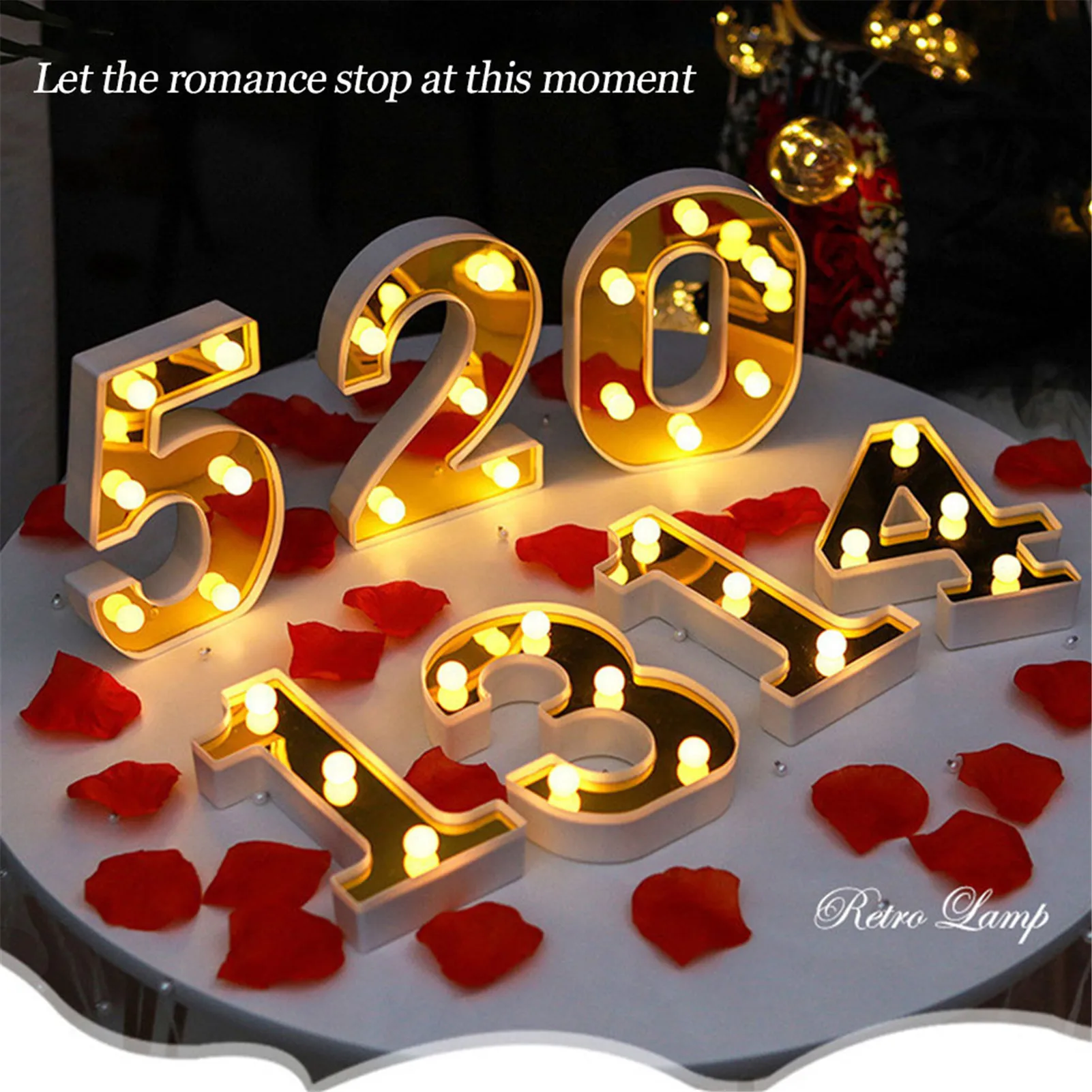 16/22 Cm Luminous 0-9 Digital LED 3D Number Light AAA Battery Lamp Night For Party Birthday Wedding DIY Christmas Decor | Лампы и