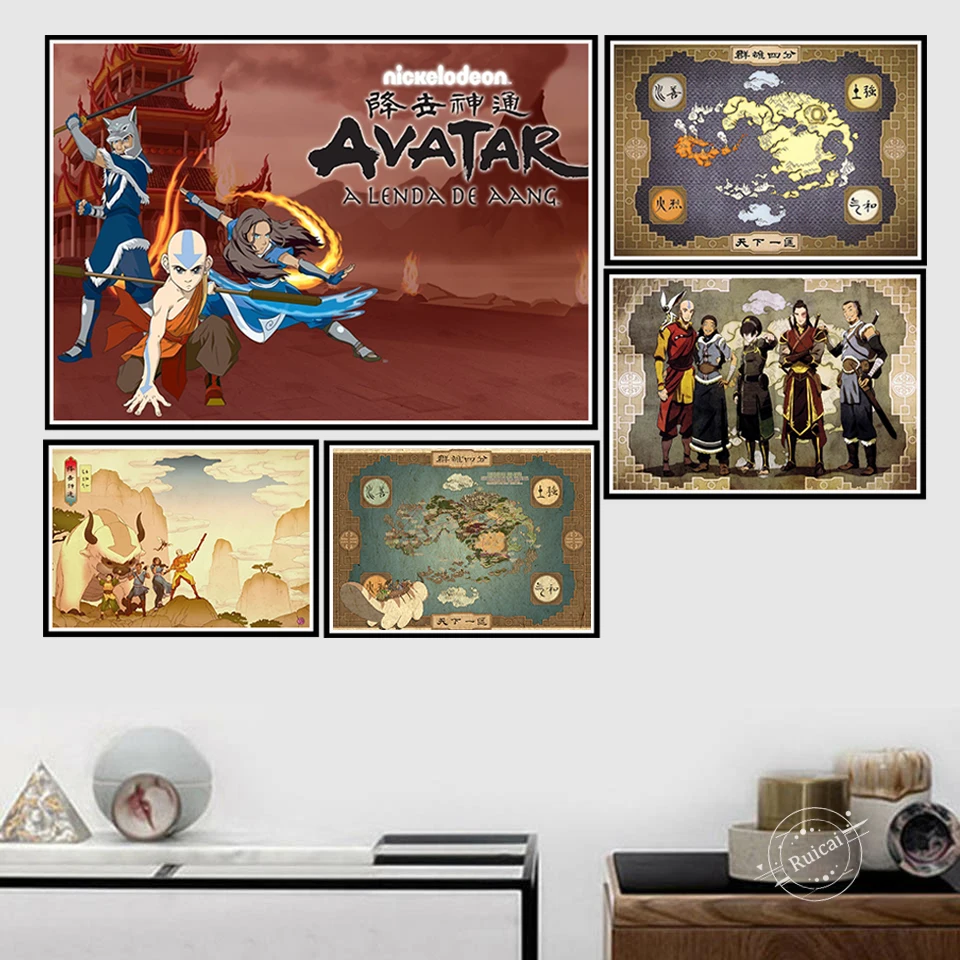 The Last Airbender постер с Аватаром аниме настенные картины плакаты и принты Холст Картина комната Домашний декор
