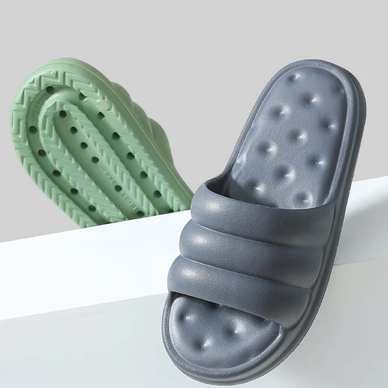 

Chick-soled slippers female summer home bathroom bath indoor skid deodorant foot excreta feeling cool tug male summer