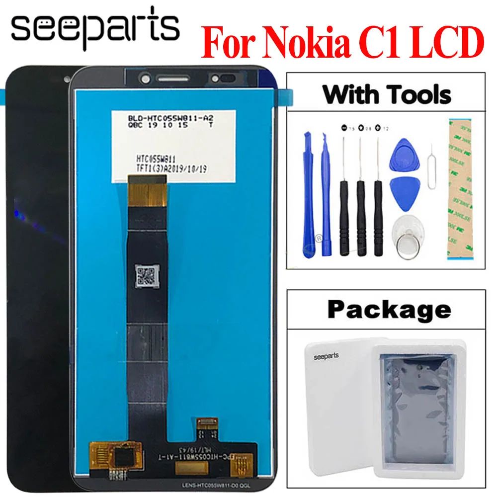 

Дисплей 5,4 дюйма для Nokia C1 LCD TA-1165, дисплей с сенсорным экраном в сборе для Nokia C1, экран с заменой