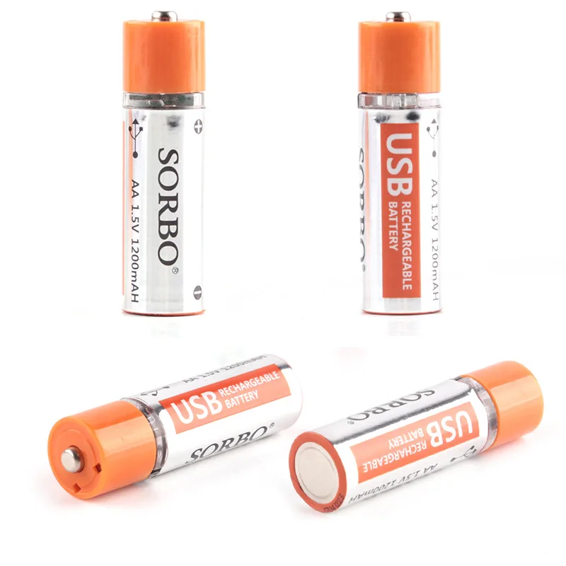 Настоящая оригинальная установка карты Sorbo Energizer No.5 АА 1200mAh USB-заряжаемая батарея быстрого заряда в течение 1 часа без давления LR6 R03.