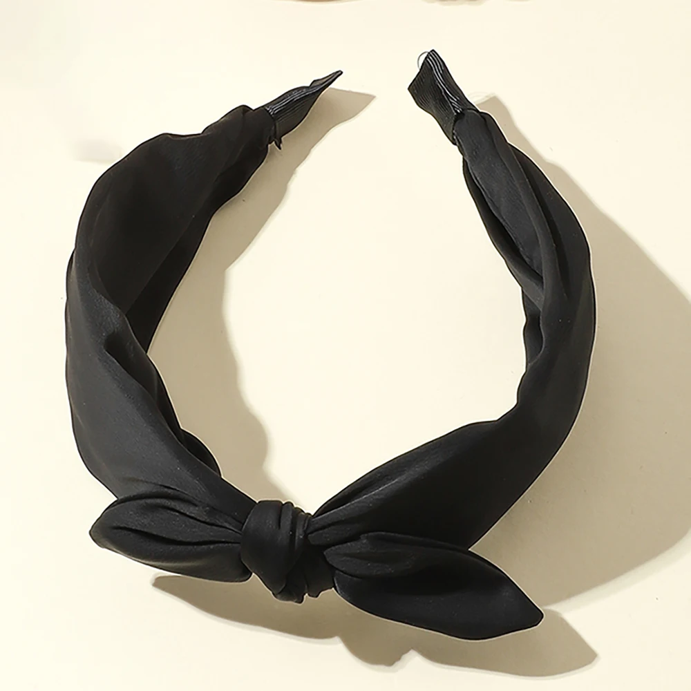 

3 pcs/lot New Women Hair Band Wide Side Satin Headband Retro Elegant Bowknot Hair Band Adult Fashion Hair Accessories