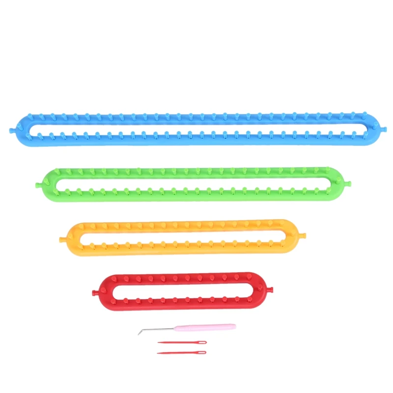 

1 Set Knit Tool 4 Size Long Knitting Knitter Looms Set Sewing Tools Accessory Hat Socks Maker Plastic Rectangle Diy Tool Kit