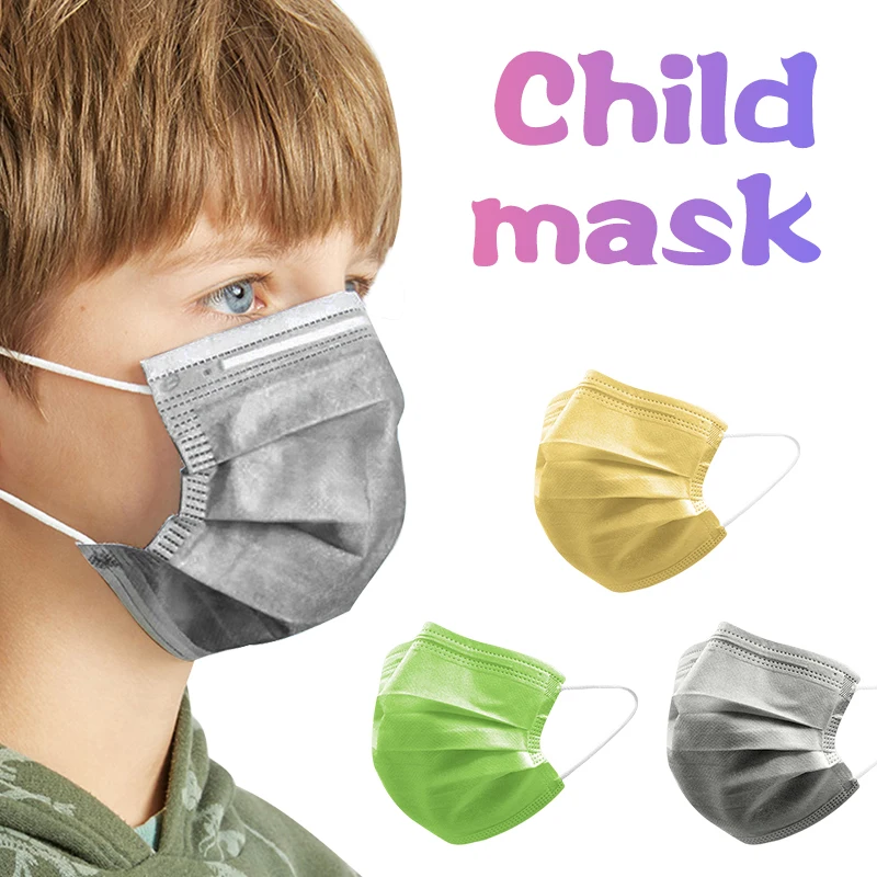 

10/20/30/50Pcs Kids Disposable Medic Mask 3 Layer Child Filter Hygiene Thicken Children's Face Mouth Mask Earloop Fast Delievry