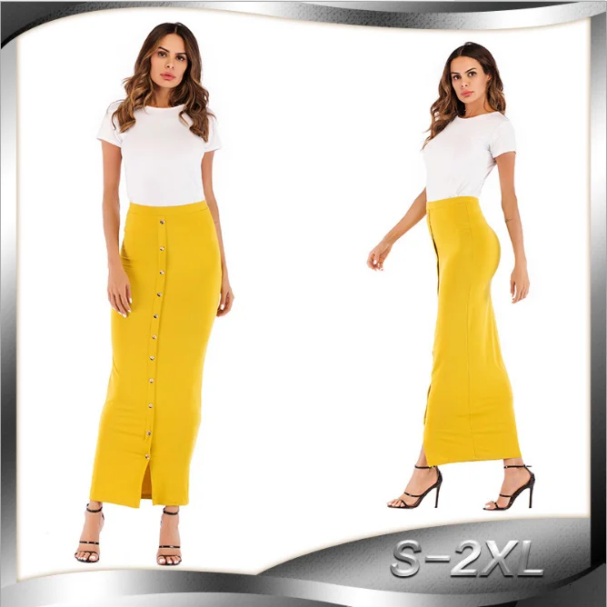 Модные женские юбки мусульманские Длинные Юбки трикотажные хлопковые карандаш