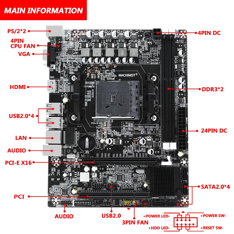 MACHININST AMD A88 материнская плата поддержка разъем FM2 + процессор и DDR3 Оперативная