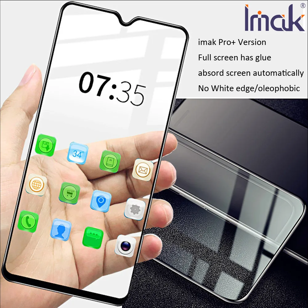 Imak Pro + полноэкранная панель клея закаленное стекло для Realme X2 олеофобный|Защитные
