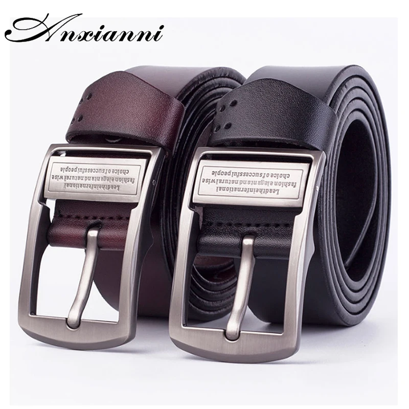 Brand Men's Leather Fashion luxury Belt High Quality Belts strap for men cow genuine Alloy Material Pin Buckle Business belt