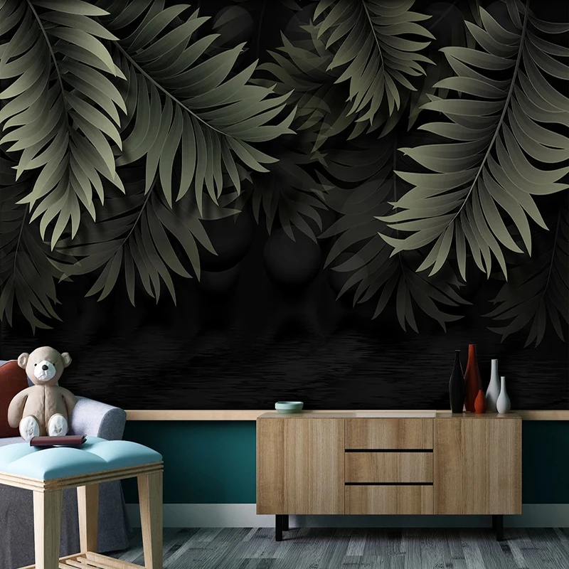 Фотообои на заказ современные тропические растения листья Рисованные вручную