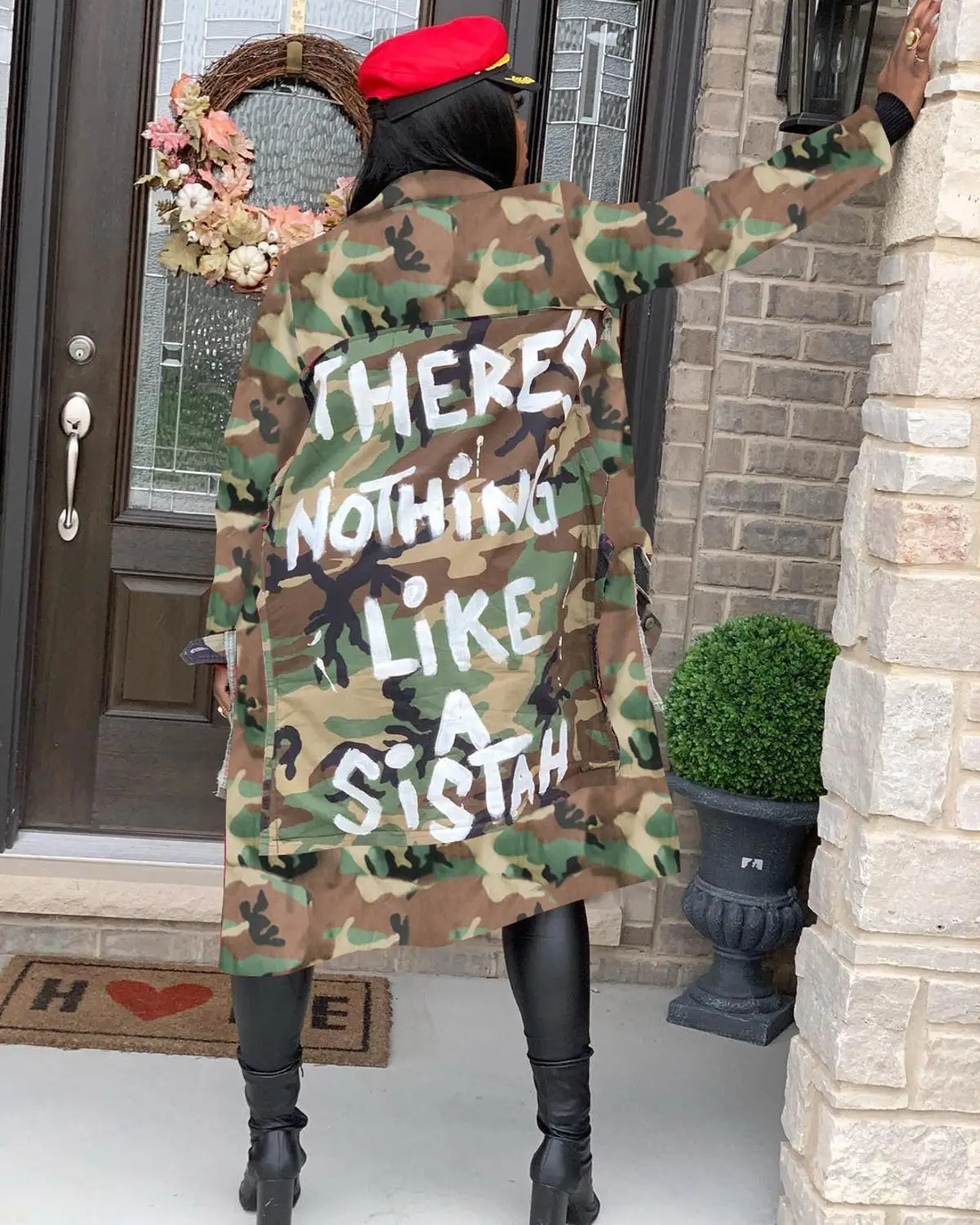 

Fashion Long Cardigan Outerwear Camouflage Letter Printed Long Sleeve Loose Cool Women's Coat Jacket Autumn Winter Streetwear