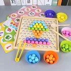 Деревянные бусины-клипсы, многофункциональная обучающая математическая игрушка, Детские бусины Монтессори, игрушки, практичные палочки для еды, Игрушки для раннего развития