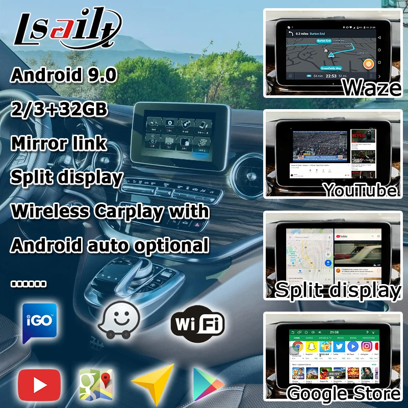 Коробка интерфейса Android / carplay для Mercedes benz V class NTG 5 0 GPS навигация видео интерфейс