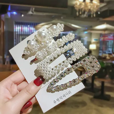4PC-5 Ins1Set/PC модная жемчужная заколка для волос, заколки для волос для женщин, милые стильные заколки для волос, сплав, BB, заколка для волос, аксессуары для волос для девушек и женщин - Цвет: 4PC-5
