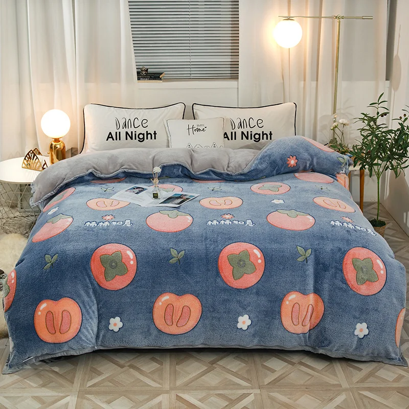 

Winter Flannel Duvet Cover 1pcs Soft Warm Coral Fleece Blanket Keep Warm Bed Quilt Covers 220x240 Wash bedding Home Textiles