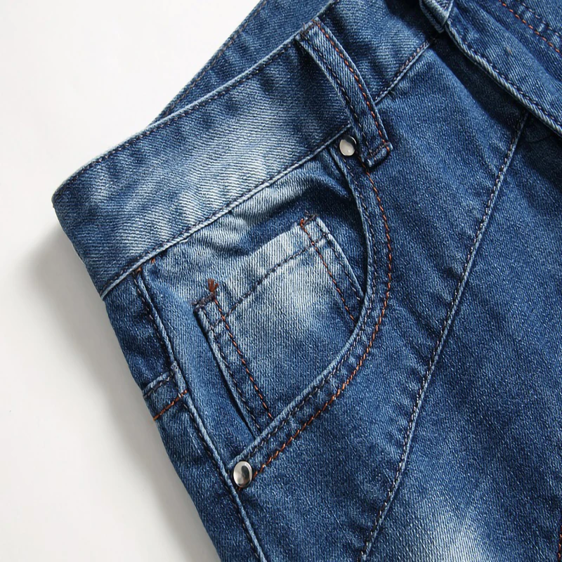 

2021 Mens Clothing Skinny Elastic Slim Straight Biker Male Denim Casual Oversize Cotton Pants Jeans Trousers Plus Size 29-42