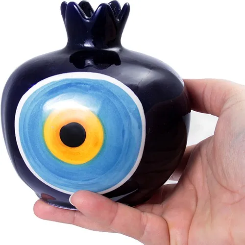 

Evil Eye bead Ceramic Pomegranate Set with Evil eye