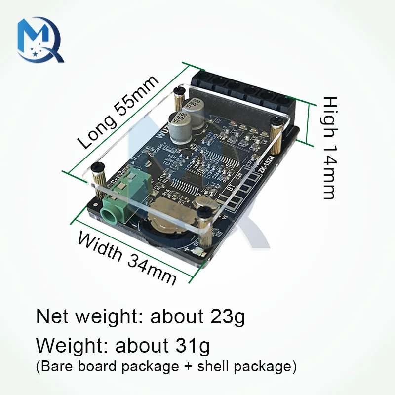 Плата усилителя Bluetooth 5 0 15 Вт + 2 каналов стереозвук ZK-152H TPA3110D2 с крышкой для разъема