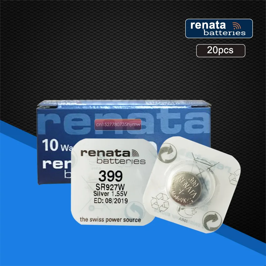 20pack RENATA Swiss 399 SR927W 1.55V For Watch Silver Batteries | Электроника