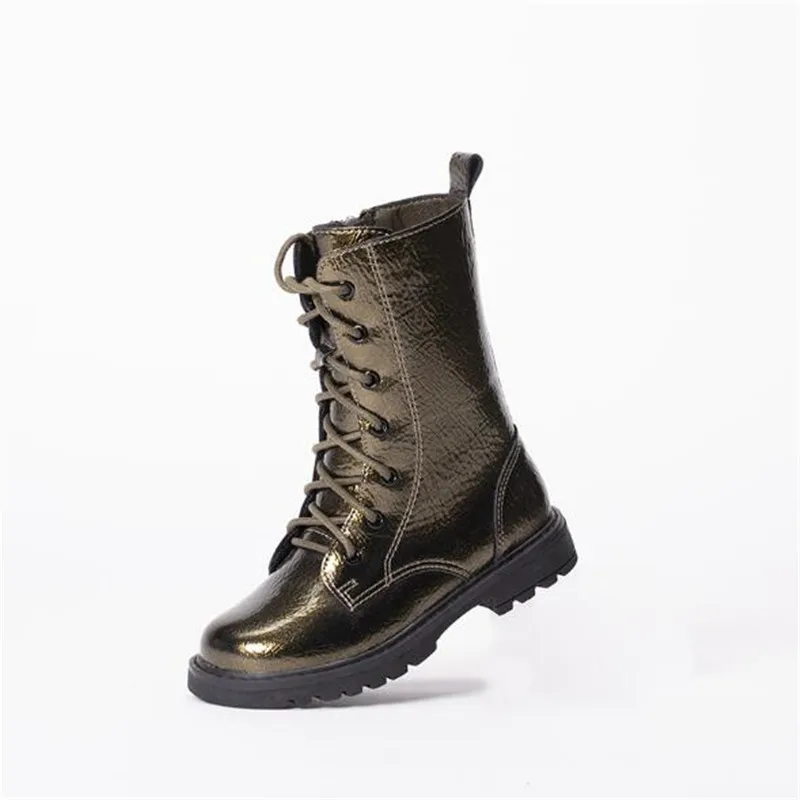 

New Baby Boots Children Winter Short Plush High Boots Girls Shoes Princess Patent Leather Snow Boots Kids 03
