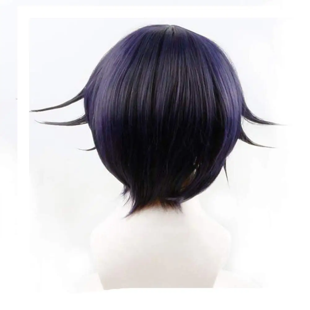 

CosNoble Ouma Kokichi Cosplay Wig Short Black Purple Hair New Danganronpa V3 Anime Costume Party Wigs for Men Boys Halloween