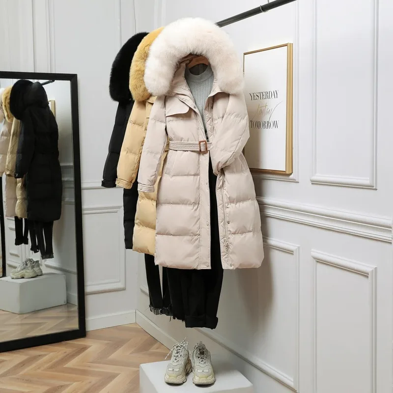 Модный пуховик новинка зимы 2020 стильная Корейская куртка средней длины с большим