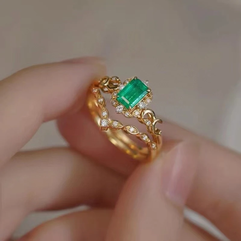 

Женское кольцо с натуральным изумрудом MeiBaPJ, из серебра 925 пробы с подвеской в виде короны, ювелирное украшение для свадьбы