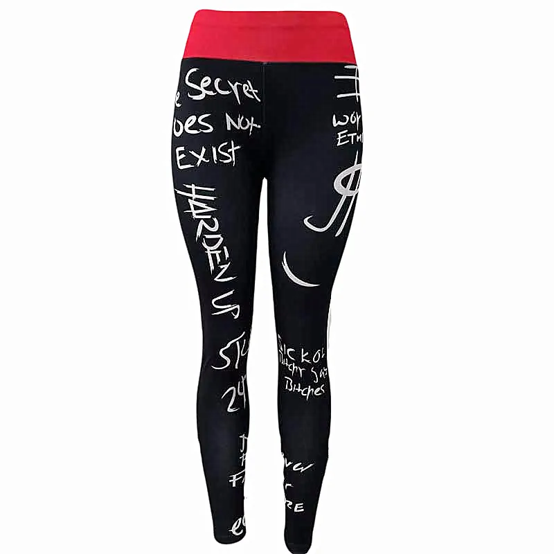 Спортивные Леггинсы с надписью женские штаны пуш-ап завышенной талией для йоги