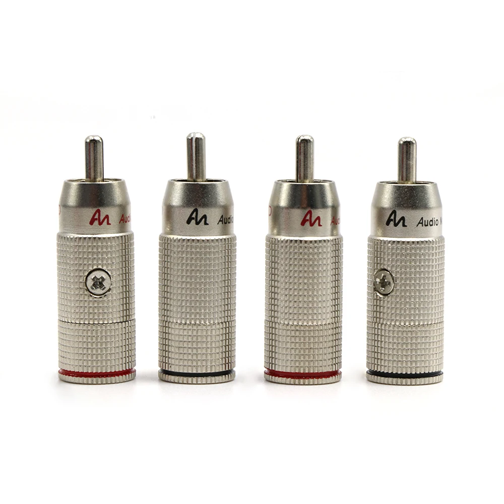 4 шт. штекер RCA с родиевым покрытием аудио разъем Hi Fi соединительный кабель|rhodium