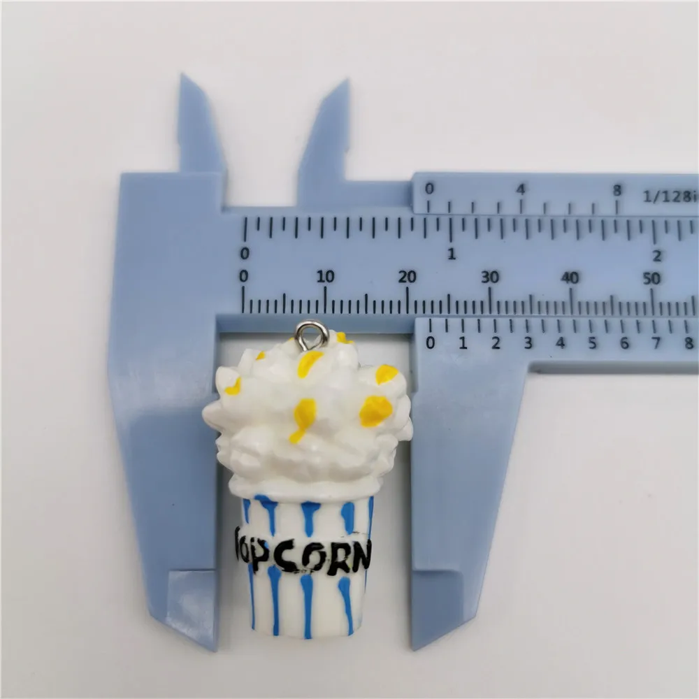 4 шт. 3D 34*22 мм подвески из смолы попкорн очень милые Подвески для брелока ожерелья