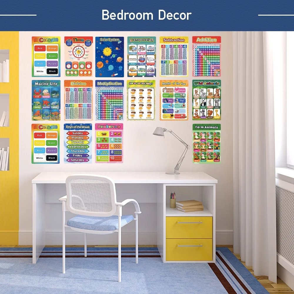 

Months of the Year Education Preschool Posters Toddler Kids Nursery Homeschool Kindergarten Classroom Decor With Glue Point Dot