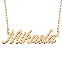 mikaela name necklace for women stainless steel jewelry 18k gold plated nameplate pendant femme mother girlfriend gift