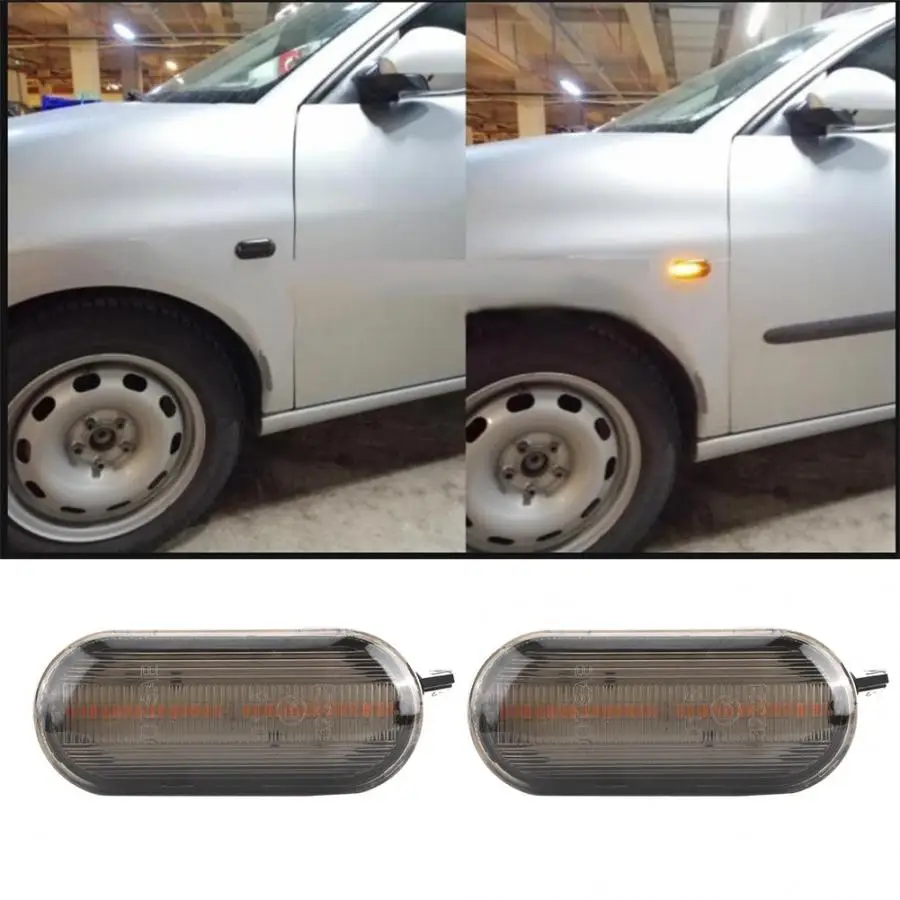 1 пара Автомобильный светодиодный динамический боковой маркер сигнальный