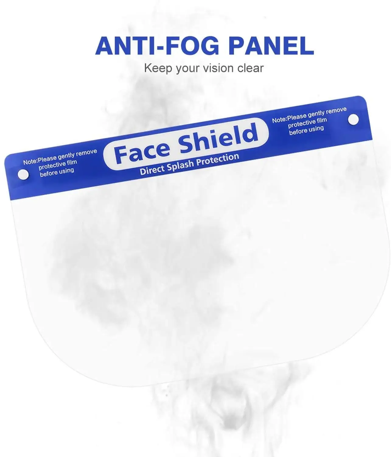 Защитный щит для лица [10 упаковок] регулируемая эластичная лента прозрачный