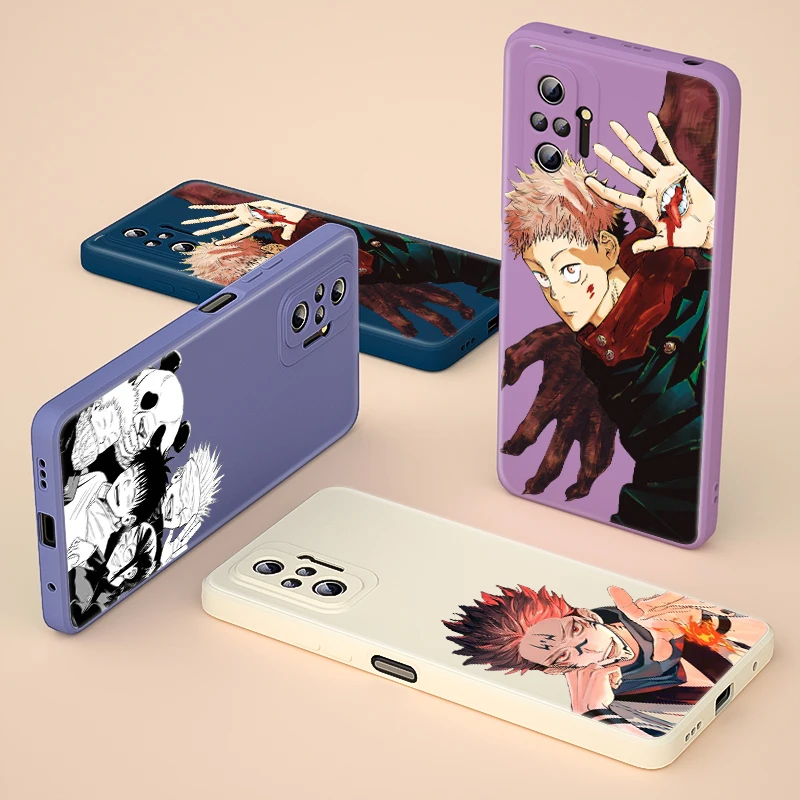 

Anime Jujutsu Kaisen Liquid Silicone Soft Cover For Xiaomi Redmi Note 10 10T 9 9T 8T 9S 8 7 Pro Max Phone Case