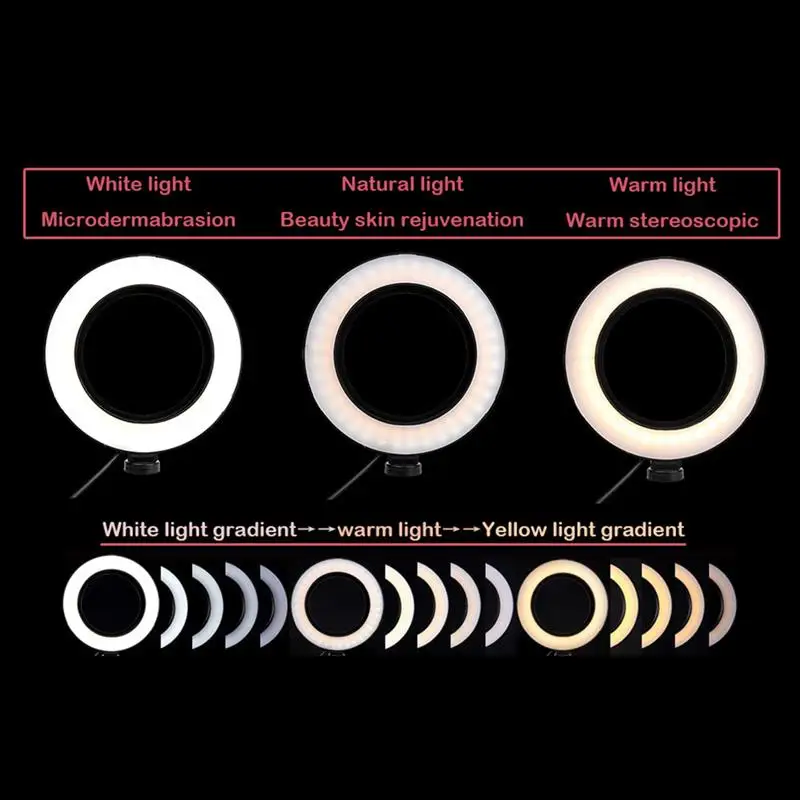 

6in Dimmable Protable Led Photography Lighting 16cm Selfie Ring Light For Youtube Live Streaming LED Photo Studio Video Lamp