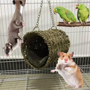 3Pcs Pet Hammock Swing Toy Tunnel Squirrel House Bed Ladder Hamster Squirrel Hanging Cage Toy Squirrel Rat Swing Nest Cages