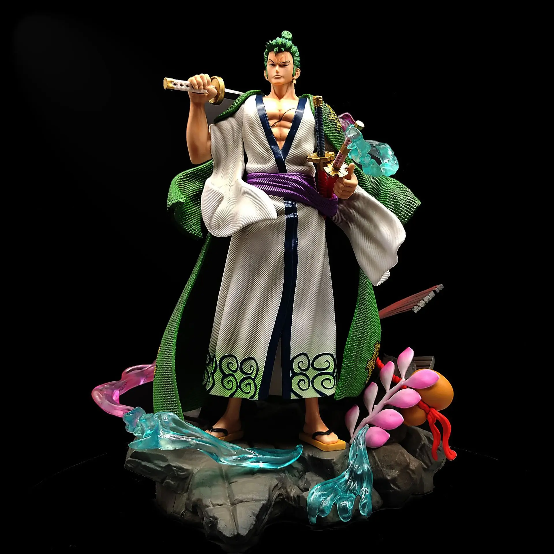 

Кимоно Roronoa Zoro из ПВХ с орнаментом 37 см, One Piece, экшн-фигурка с тремя ножами, Коллекционная модель, игрушка для детей, подарки на день рождения, ...