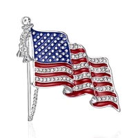 1pc mixed color enamel american national flag shining rhinestone hat bag clothes collar pin brooch charm jewelry gift