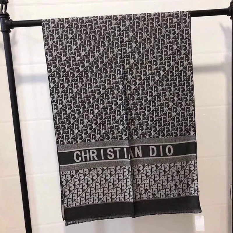 Женский элегантный тонкий шарф женский осенне зимний брендовый высокого