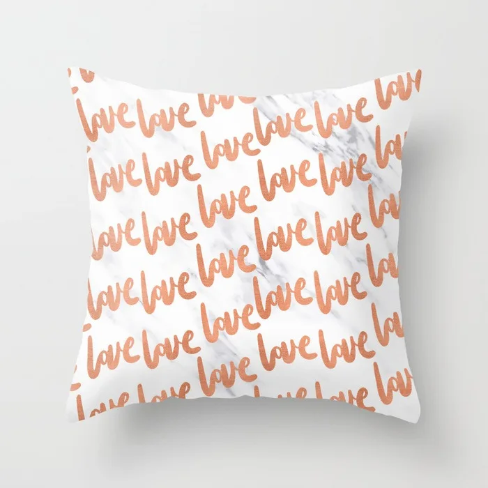 Monogram Lash 09 Чехол для подушки с монограммой I Love You 45*45 скандинавский Единорог слон Фламинго чехол для подушки с принтом розовое золото письмо домашний декор - Цвет: Monogram Lash 09