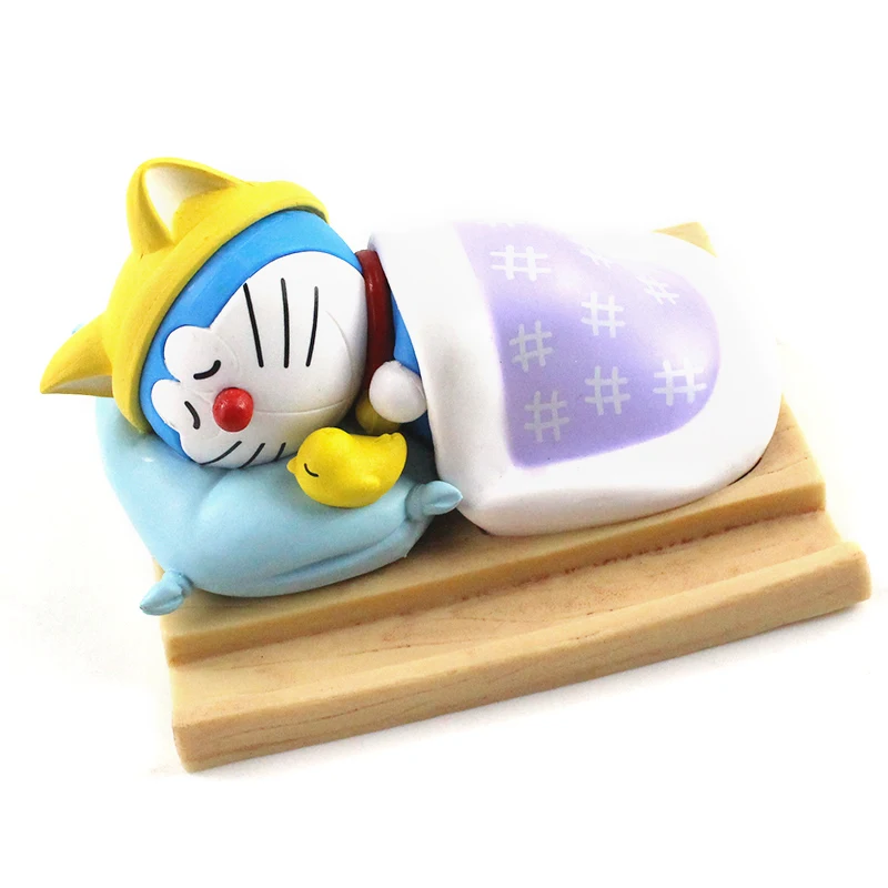 6cm Anime Doraemon Sleeping Figure Mobile phone holder Car Decoration Pvc Action Collection Model Toy gifts | Игрушки и хобби