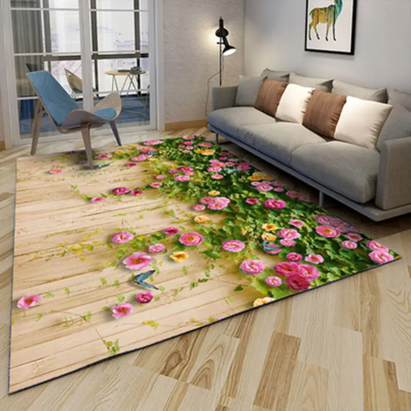 

Modern Nordic Style Art Fresh Floor Mat Door Mat Anti-slip Mat Carpet Bedroom Living Room Children's Room Home Decoration