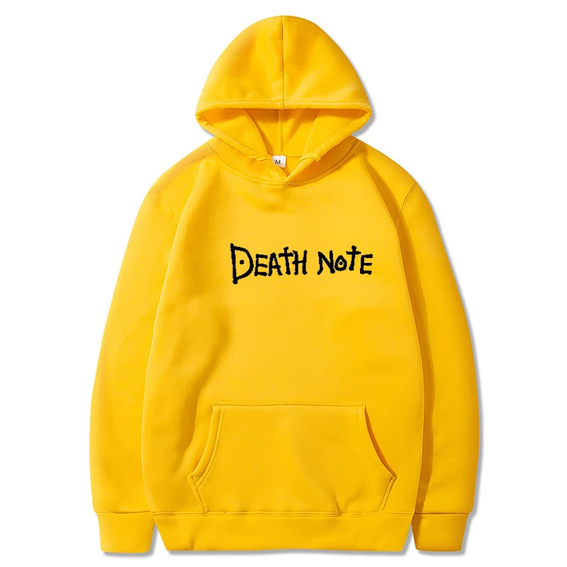

Death Note Solid Color Letter Printed Hoodies Harajuku Hip Hop Streetwear Men Women Anime Hooded Sweatshirt Pullover Hoodie Tops