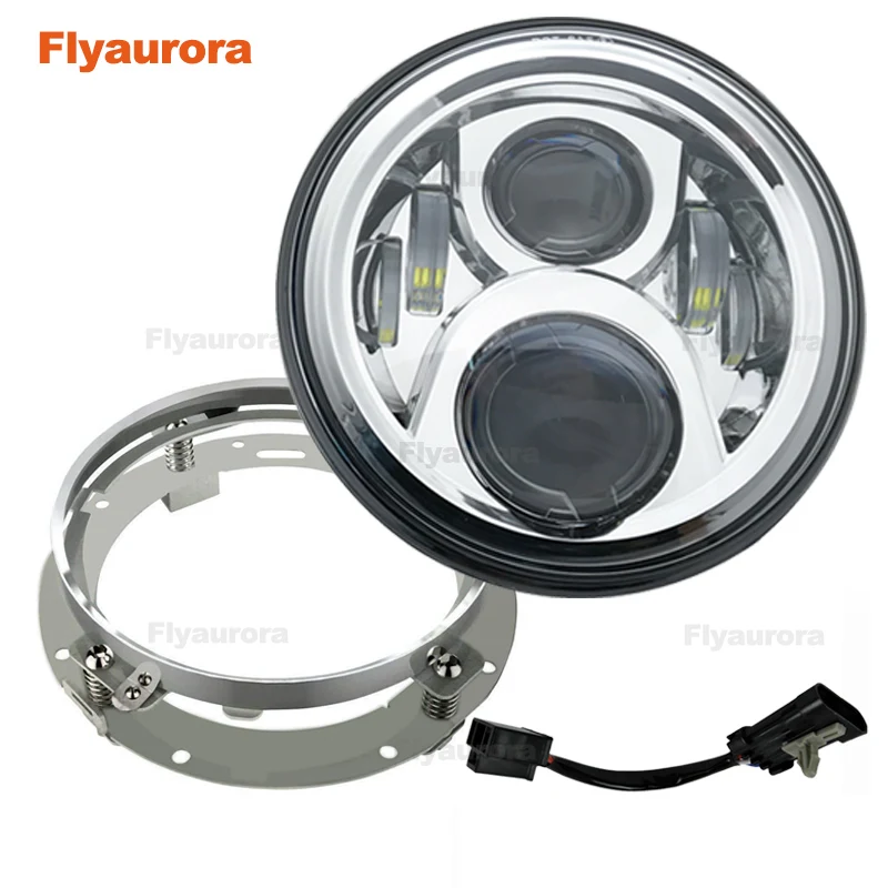 

Flyaurora Car/заездов аксессуары 7 "фара мотоцикла 7 дюймов светодиодные фары для Honda CB550 2015 Freewheeler Trike