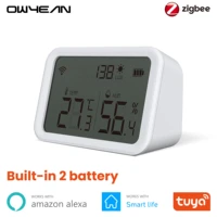 zigbee 3 0 tuya led screen smart temperature humidity light detection sensor monitoring works with smart life alexa home system