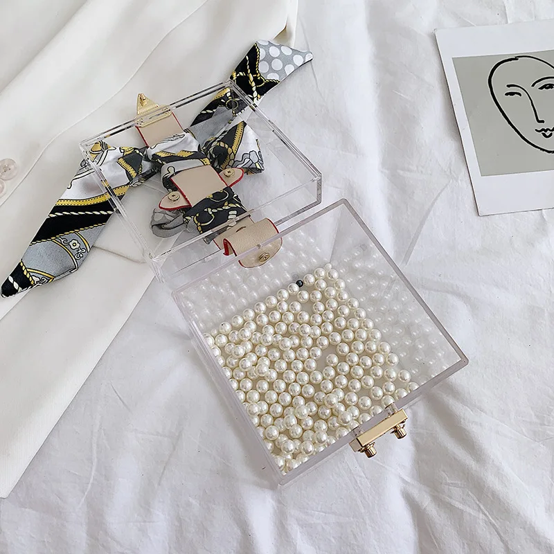 Новая прозрачная акриловая коробка женская сумка летняя пляжная желе для