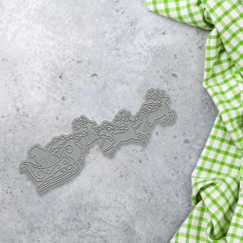 Сани Лось Рождество Санта Клаус металла резки штампы для карты DIY трафарет