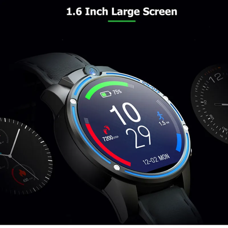 Оригинальные Смарт часы Kospet Vision 4G 1 6 дюйма IPS MTK6739 3 Гб ОЗУ 32 ПЗУ Android 7 GPS GLONASS 8 Мп + 5