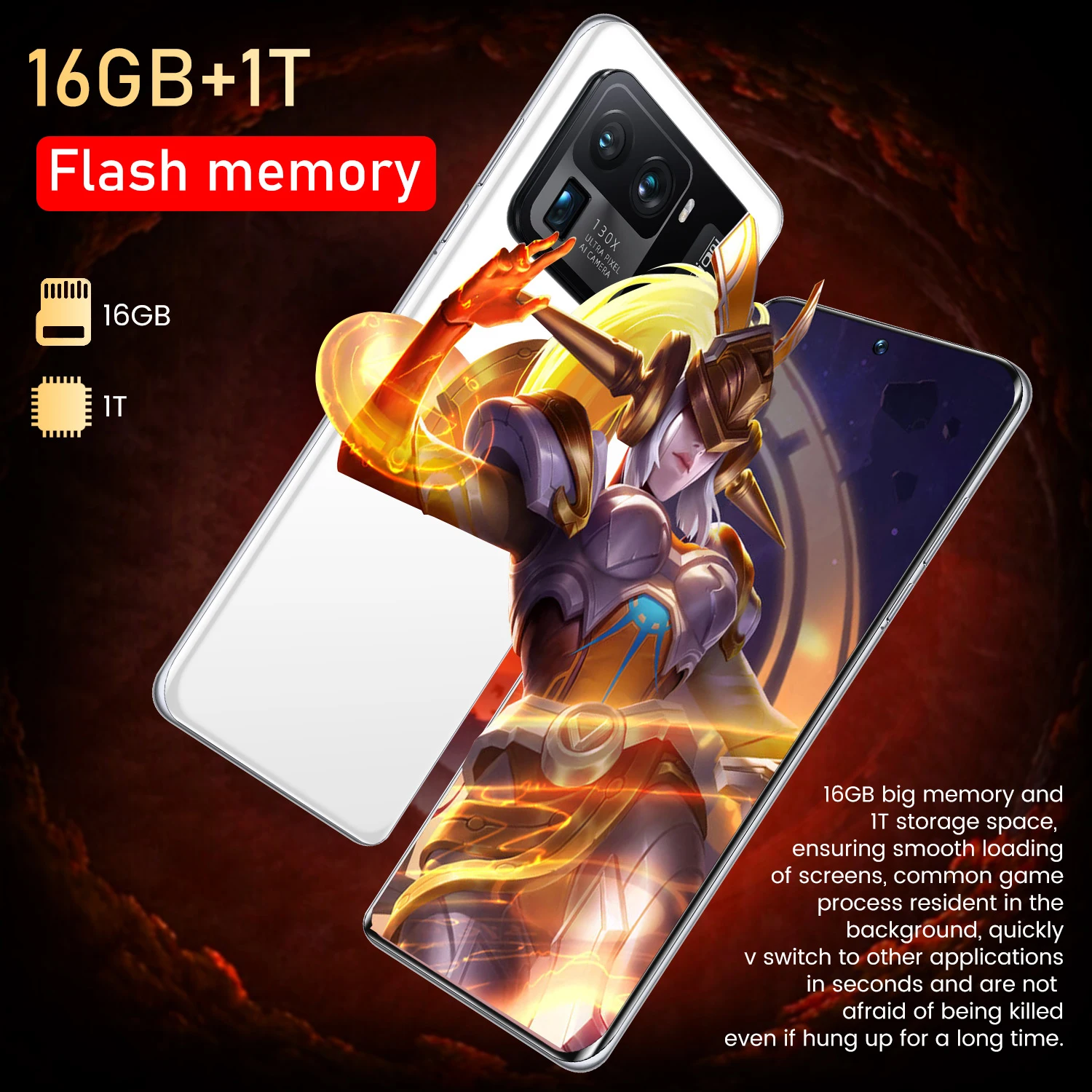 Tel&eacute;fono Inteligente M11 Ultra, m&oacute;vil desbloqueado con pantalla HD de 7,3 pulgadas, 16GB + 1T, 48MP + 64MP, Android, 4G, 5G, versi&oacute;n Global-2