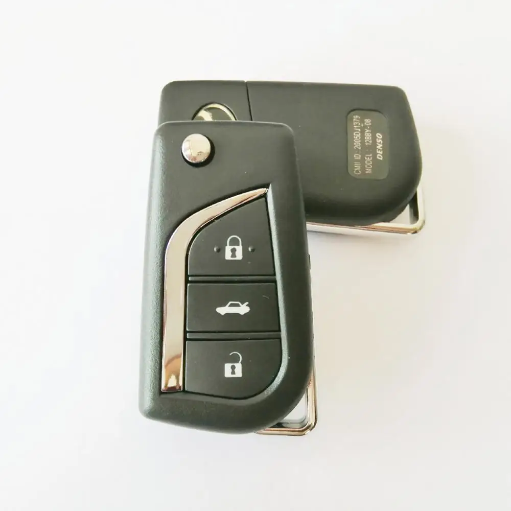 Складной брелок для ключей с логотипом Toyota Highlander Coralla Camry RaV4 Reiz VIOS 3 кнопки|case for|case